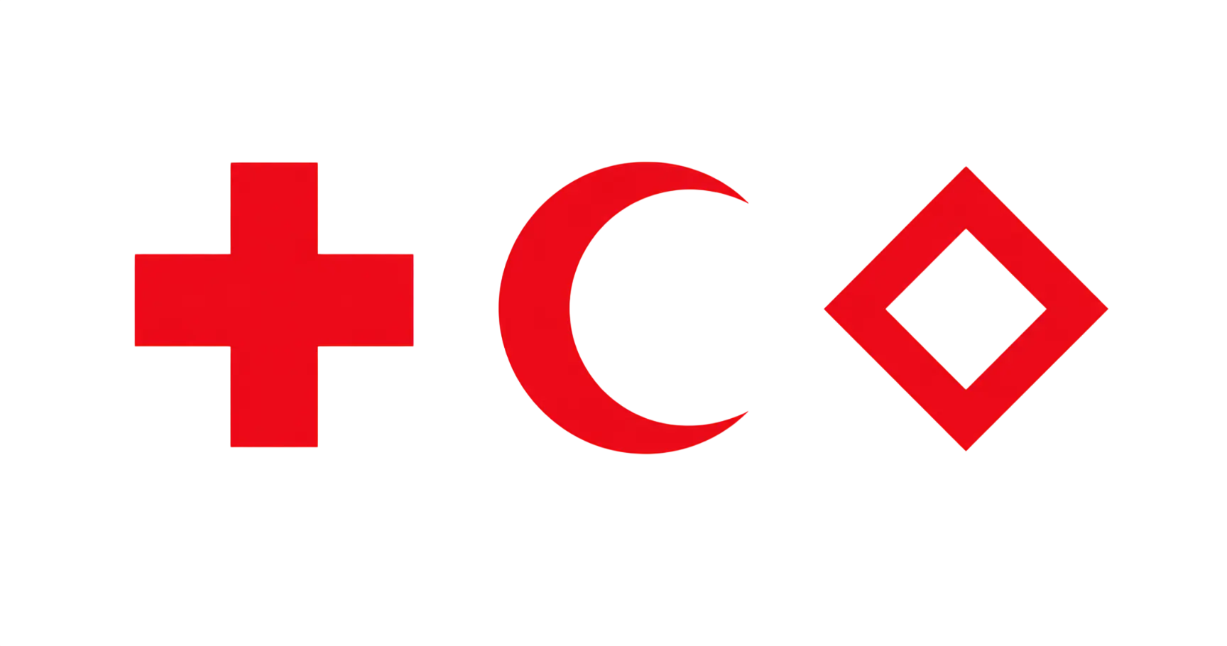 Emblemas do Movimento: Cruz Vermelha, Crescente Vermelho e Cristal Vermelho